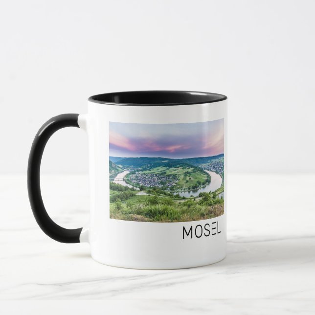 Moselle Loop Sunset Kroev Panorama Germany Mug (Left)