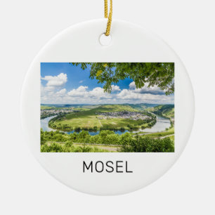 Moselle Loop Trittenheim Panorama Germany Souvenir Ceramic Ornament