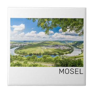 Moselle Loop Trittenheim Panorama Germany Souvenir Ceramic Tile
