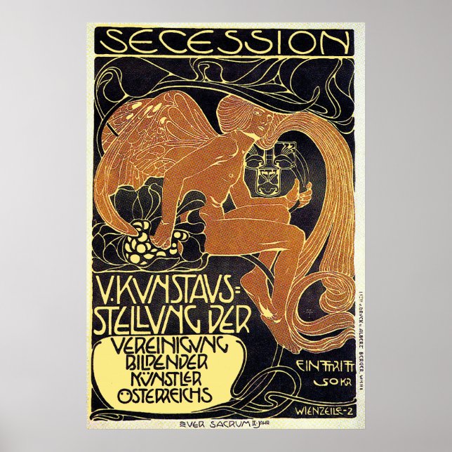 Moser Poster:  Vienna Secession Art Exhibition Poster (Front)