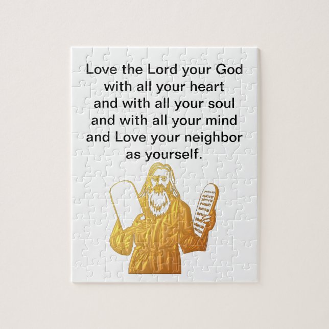 Moses - 10 Commandments - Greatest Commandment Jigsaw Puzzle (Vertical)