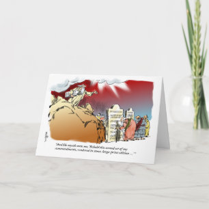 Moses and Large Print Commandments birthday card