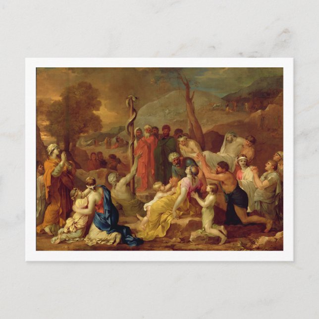 Moses and the Brazen Serpent, c.1653-54 (oil on ca Postcard (Front)
