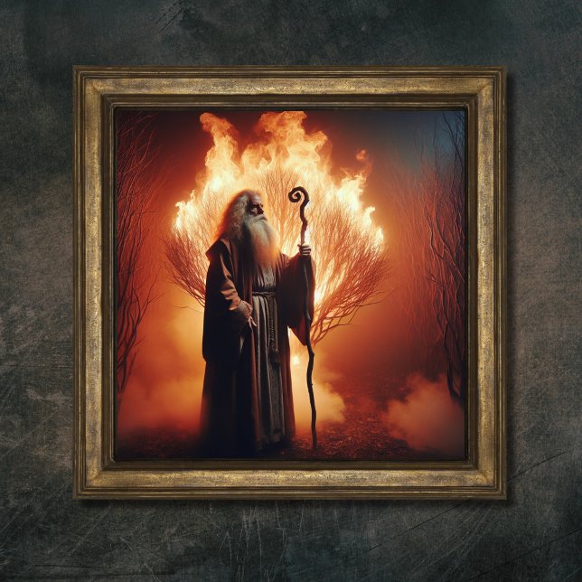 Moses and The Burning Bush Christian Bible Art Poster (Creator Uploaded)