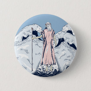 Moses and the parting sea 6 cm round badge