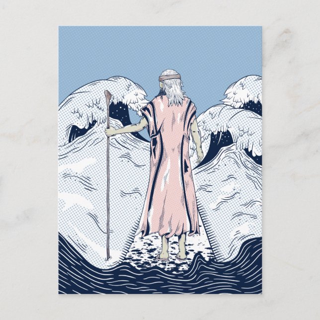 Moses and the parting sea postcard (Front)