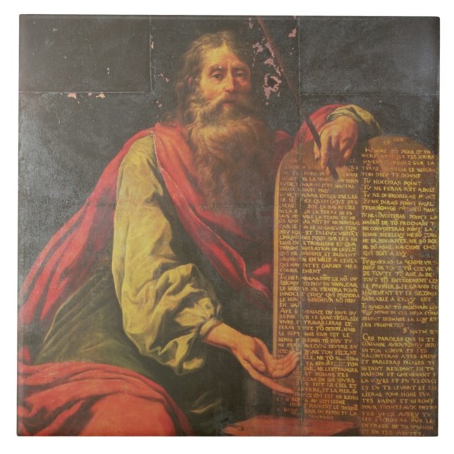 Moses and the Tablets of the Law Ceramic Tile (Front)