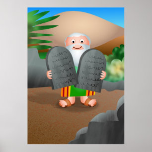 Moses and The Ten Commandments Bible Story Poster