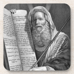 "Moses and the Ten Commandments" cork coaster