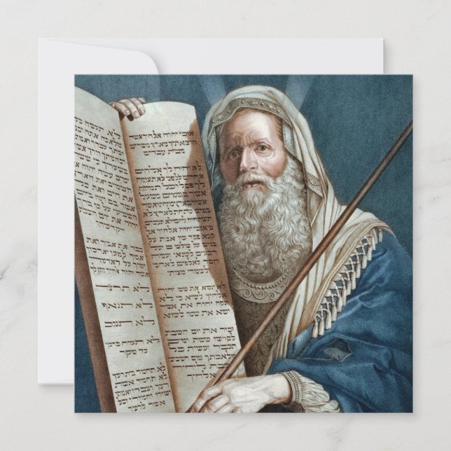 Moses and the Ten Commandments Holiday Card (Front)