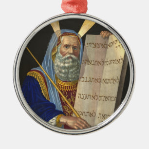 Moses and the Ten Commandments Metal Tree Decoration