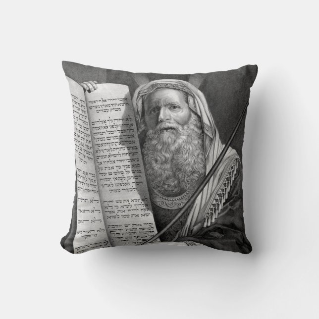 "Moses and the Ten Commandments" pillow (Front)