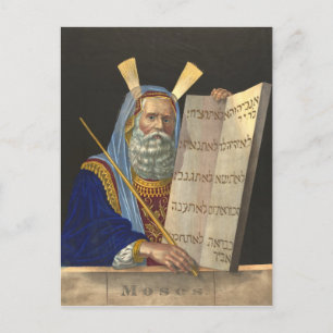 Moses and the Ten Commandments postcard