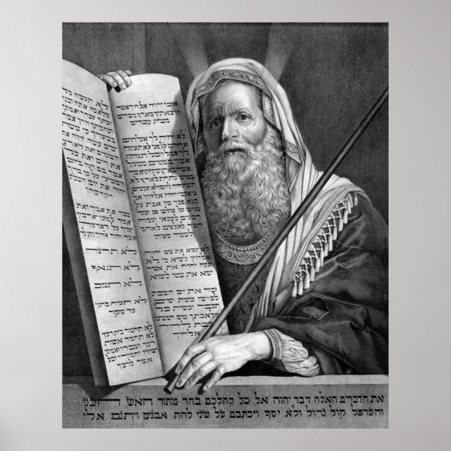"Moses and the Ten Commandments" print/poster Poster (Front)