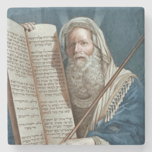 Moses and the Ten Commandments Stone Coaster