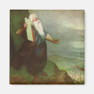 Moses and the Ten Commandments, Vintage Religion Magnet