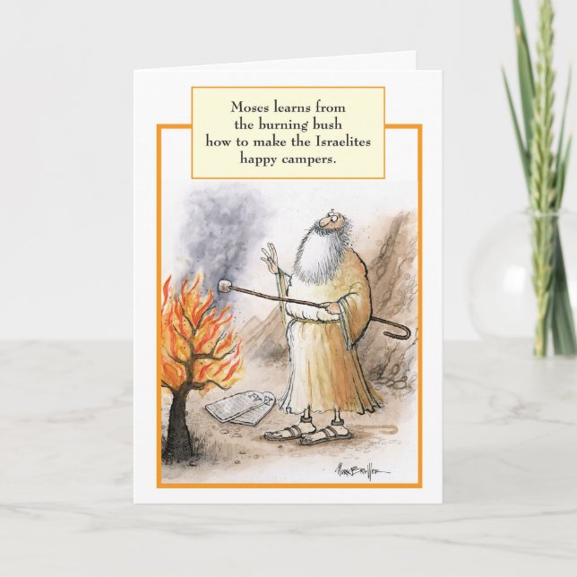 Moses Burning Bush Marshmallow Birthday Card (Front)