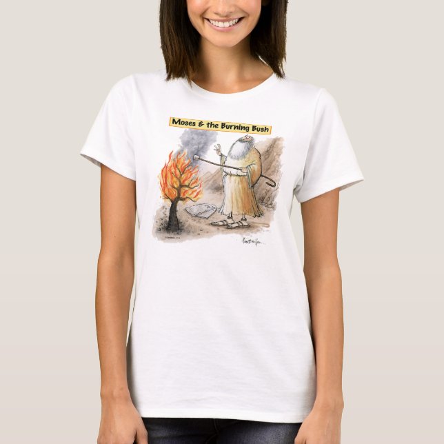 Moses Burning Bush Toasting Marshmallow Tee Shirt (Front)