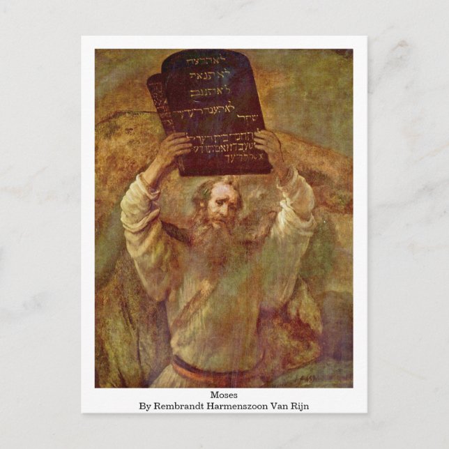 Moses By Rembrandt Harmenszoon Van Rijn Postcard (Front)