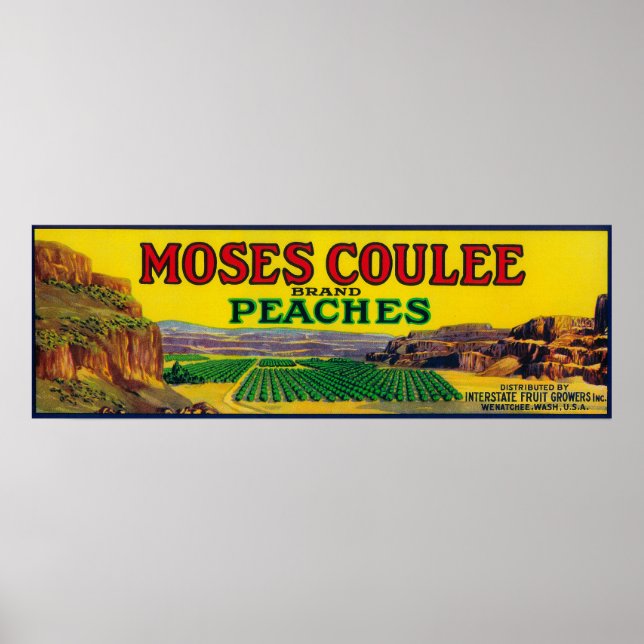 Moses Coulee Peach Label Poster (Front)