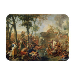 Moses Drawing Water from the Rock (oil on canvas) Magnet