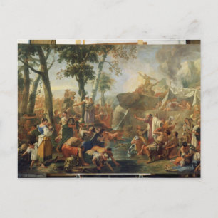 Moses Drawing Water from the Rock (oil on canvas) Postcard
