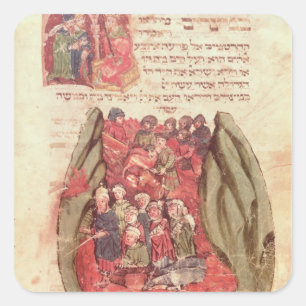 Moses leads the Children of Israel across Square Sticker