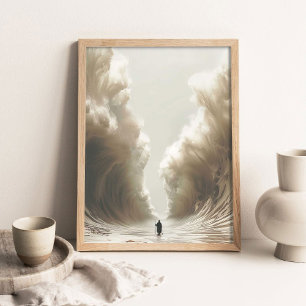 Moses Parting the Red Sea, Christian Painting, Jes Poster