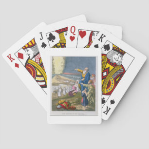 Moses Parting the Red Sea, from a bible printed by Playing Cards