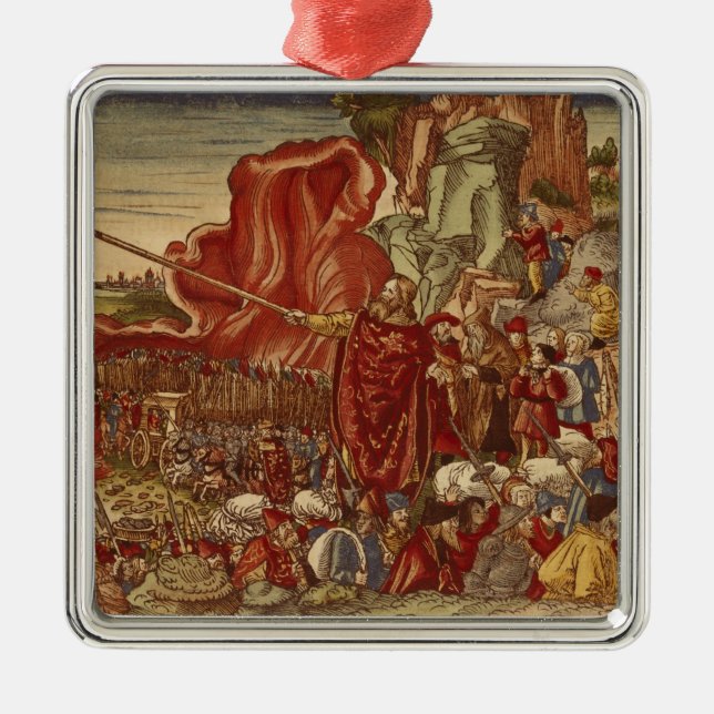 Moses parting the Red Sea Metal Tree Decoration (Front)