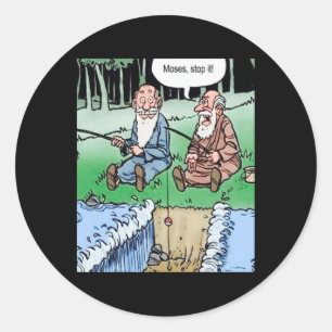 Moses Pole Fishing  Classic Round Sticker