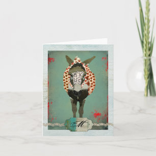 Moses Red Rose Monogram Notecard
