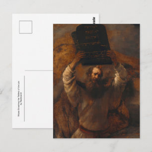 Moses Smashing the Tablets of the Law, Rembrandt Postcard