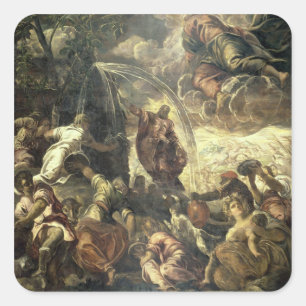 Moses Striking Water from the Rock, 1575 Square Sticker