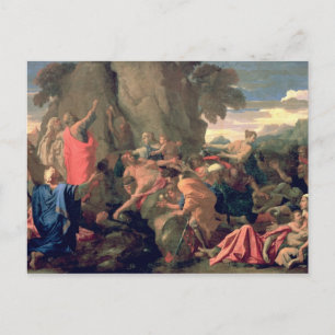 Moses Striking Water from the Rock, 1649 Postcard