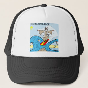 Moses Surfs Funny Cartoon Tees Gifts Collectibles Trucker Hat