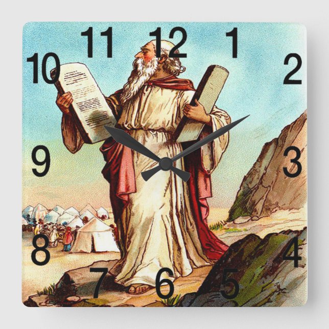 Moses with the tables of the law clock (Front)