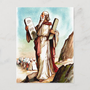 Moses with the tables of the law postcard