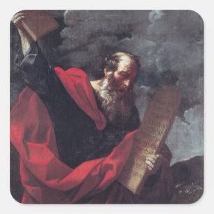 Moses with the Tablets of the Law Square Sticker