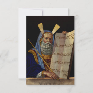 Moses with the Ten Commandments Holy Card