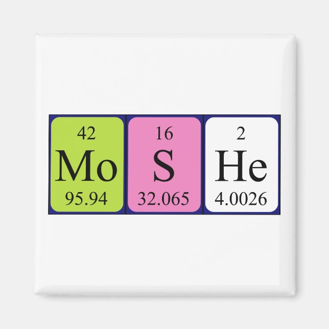 Moshe periodic table name magnet (Front)