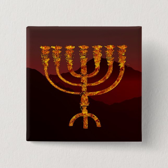 Moshe's Menorah 15 Cm Square Badge (Front)