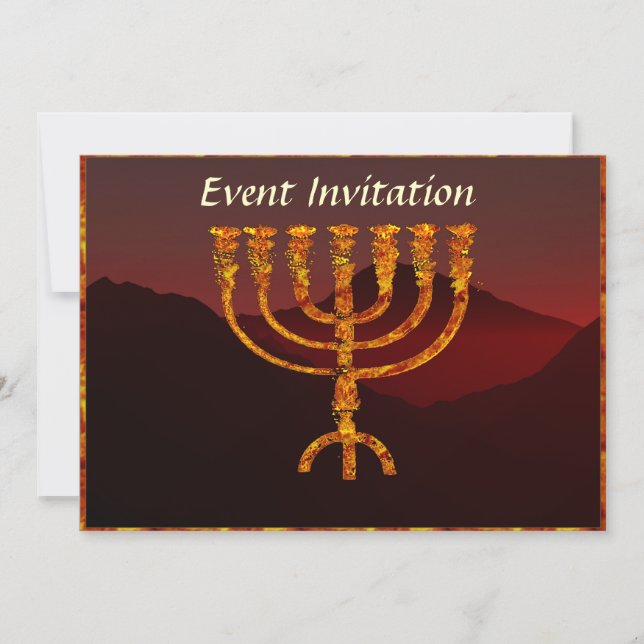 Moshe's Menorah Invitation (Front)