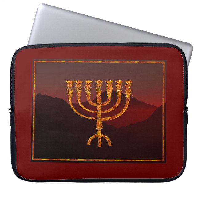Moshe's Menorah Laptop Sleeve (Front)