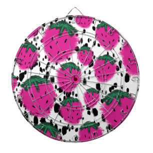 Mosiac Abstract Strawberries Terrazzo Pattern Dartboard