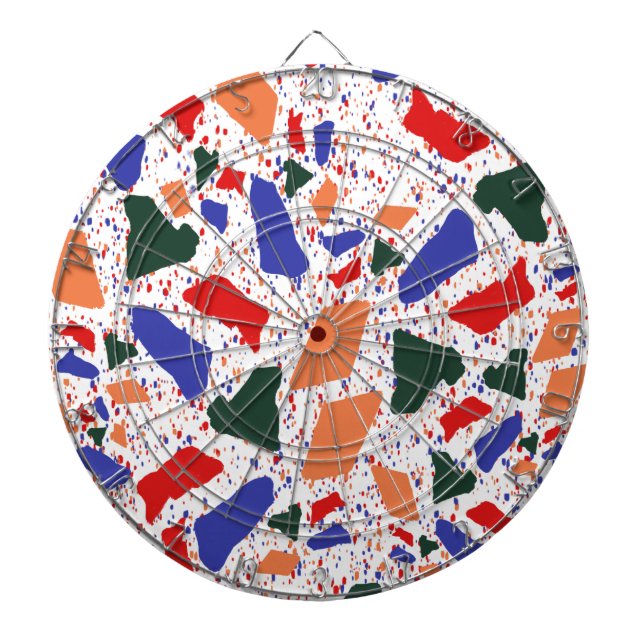 Mosiac Abstract Terrazzo Pattern Dartboard (Front)