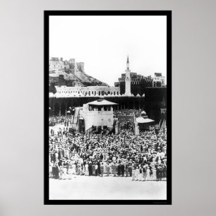 Moslem Worship at Mecca Arabia in 1885 Poster