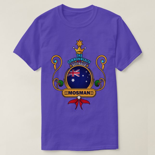 Mosman suburb Pride Golden Australian Flag Souveni T-Shirt (Design Front)