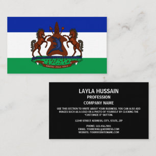 Mosotho Flag & Coat of Arms, Flag of Lesotho Business Card