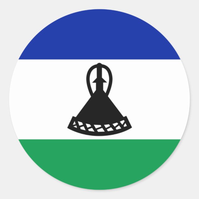 Mosotho Flag, Flag of Lesotho Classic Round Sticker (Front)